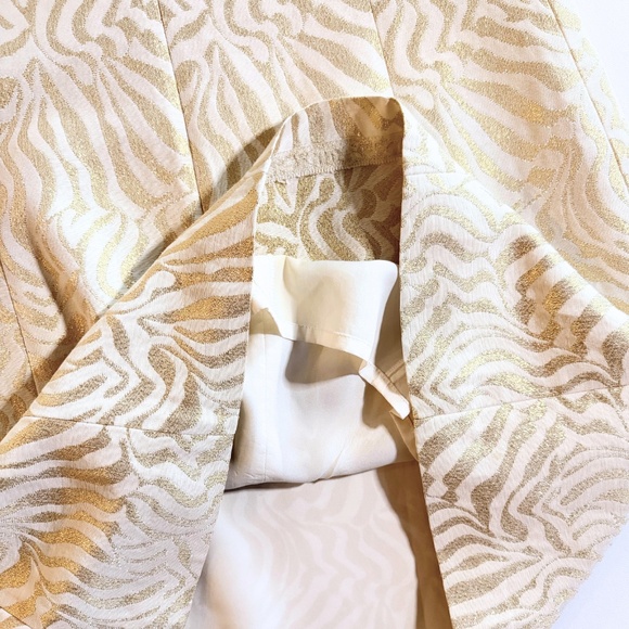 Lilly Pulitzer Milannia Gold Metallic Zebra Jacquard Shift Dress Sz 12 EUC - Picture 6 of 9